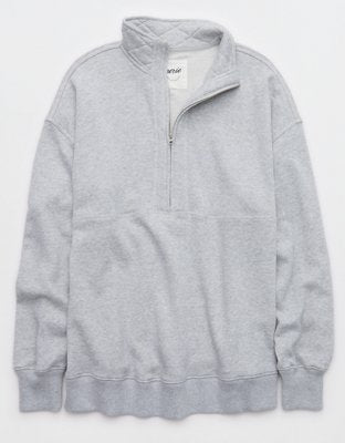 Aerie Oh Zip! Sweatshirt - Medium Heather Gray