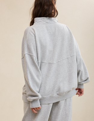 Aerie Oh Zip! Sweatshirt - Medium Heather Gray