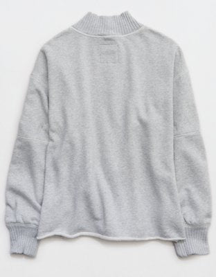 Aerie Layover Mockneck Sweatshirt - Medium Heather Gray