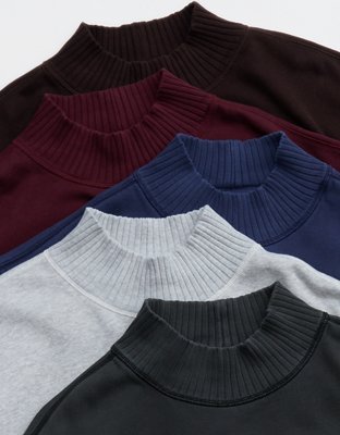 Aerie Layover Mockneck Sweatshirt - Deep Earth
