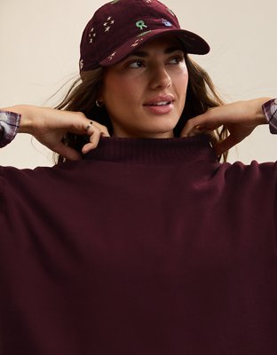 Aerie Layover Mockneck Sweatshirt - Royal Berry