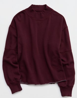 Aerie Layover Mockneck Sweatshirt - Royal Berry