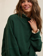 Aerie Layover Mockneck Sweatshirt - Rugged Green