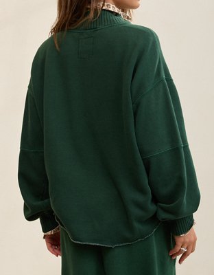 Aerie Layover Mockneck Sweatshirt - Rugged Green
