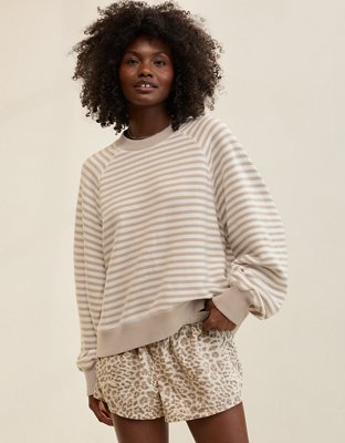 Aerie Go-To Classic Length Crew Sweatshirt - Stone Harbor