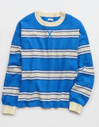 Aerie Sunday Soft Crew Sweater - Rome Blue