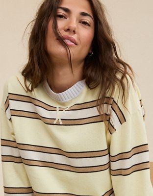 Aerie Sunday Soft Crew Sweater - Cozy Yellow