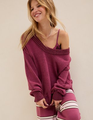 Aerie Voop Sweater - Royal Berry