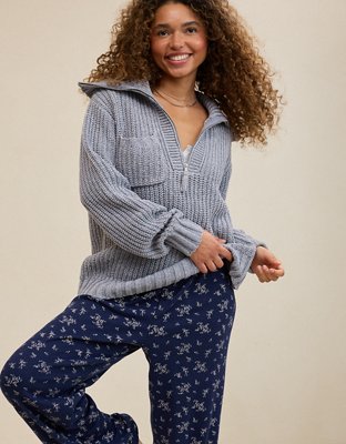 Aerie So Nostalgic Quarter Zip Sweater - Radiance