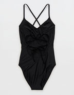 Aerie Strappy Full Coverage One Piece Swimsuit - True Black