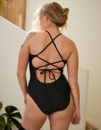 Aerie Strappy Full Coverage One Piece Swimsuit - True Black