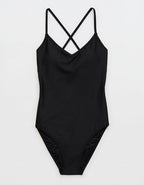 Aerie Strappy Full Coverage One Piece Swimsuit - True Black