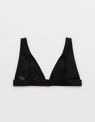 Aerie Banded Plunge Bikini Top - True Black