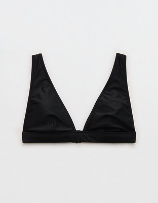 Aerie Banded Plunge Bikini Top - True Black