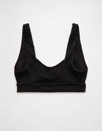 Aerie Banded Wide Strap Scoop Ribbed Bikini Top - True Black