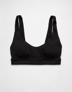 Aerie Banded Wide Strap Scoop Ribbed Bikini Top - True Black