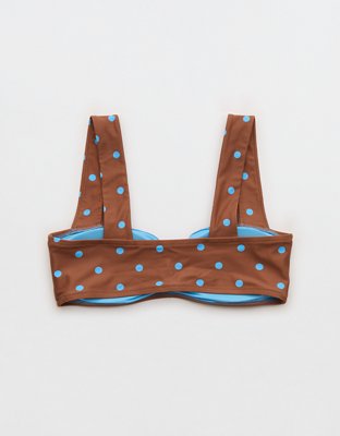 Aerie Ruched Wide Strap Bandeau Bikini Top - Universe