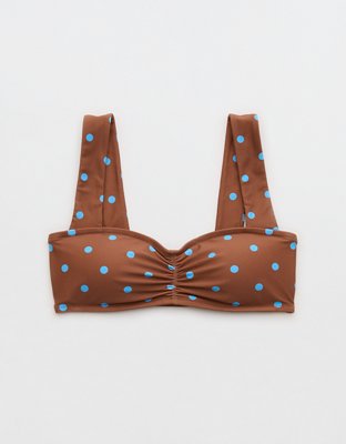Aerie Ruched Wide Strap Bandeau Bikini Top - Universe