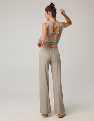 OFFLINE By Aerie Real Me XTRA High Waisted Tie Back Trouser - Stone Harbor