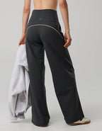 OFFLINE By Aerie The Hugger Piping Wide Leg Pant - Smoked Gray