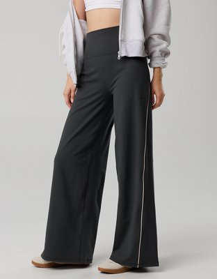 OFFLINE By Aerie The Hugger Piping Wide Leg Pant - Smoked Gray