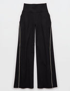 OFFLINE By Aerie The Hugger Piping Wide Leg Pant - True Black