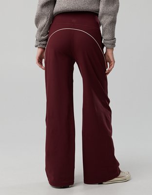 OFFLINE By Aerie The Hugger Piping Wide Leg Pant - Royal Berry
