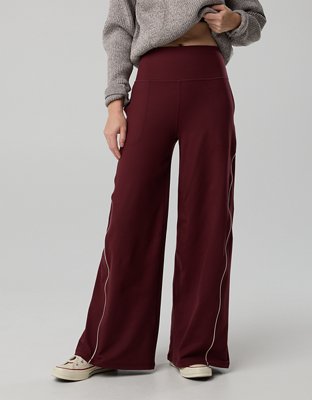 OFFLINE By Aerie The Hugger Piping Wide Leg Pant - Royal Berry