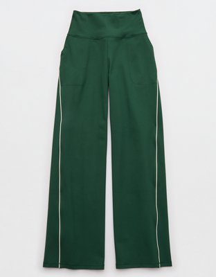 OFFLINE By Aerie The Hugger Piping Wide Leg Pant - Rugged Green