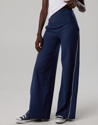 OFFLINE By Aerie The Hugger Piping Wide Leg Pant - Royal Navy