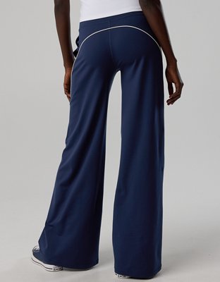 OFFLINE By Aerie The Hugger Piping Wide Leg Pant - Royal Navy