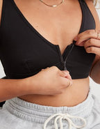 Slick Chicks Adaptive Wireless Zipper Bra - True Black
