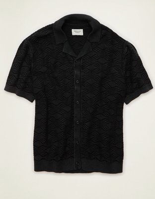 AE Garment-Washed Sweater Polo - Dark Shadow