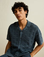 AE Garment-Washed Sweater Polo - Navy