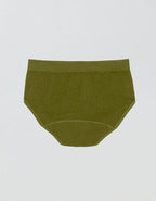 The Period Company Bikini Heavy Flow - Ribbed Sporty Stretch - Dusty Sage
