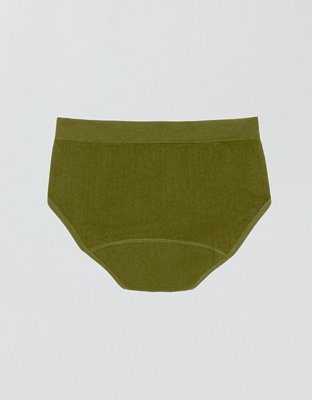 The Period Company Bikini Heavy Flow - Ribbed Sporty Stretch - Dusty Sage