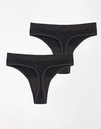 The Period Company Light Flow Thong 2-Pack - Onyx Black