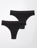 The Period Company Light Flow Thong 2-Pack - Onyx Black