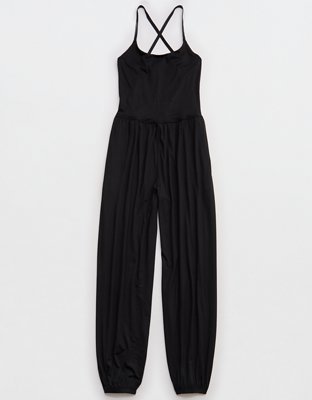 OFFLINE By Aerie The Hugger Go With The Flow Jogger Jumpsuit - True Black