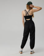 OFFLINE By Aerie The Hugger Go With The Flow Jogger Jumpsuit - True Black