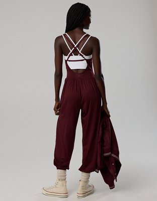 OFFLINE By Aerie The Hugger Go With The Flow Jogger Jumpsuit - Royal Berry