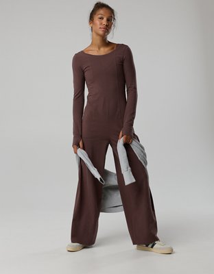 OFFLINE By Aerie OG Cotton Wide Leg Jumpsuit - Relic