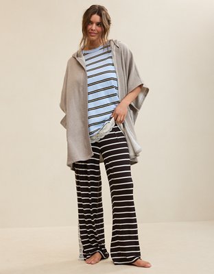 Aerie Hooded Fleece Cape - Taupe