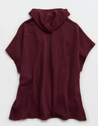 Aerie Hooded Fleece Cape - Royal Berry