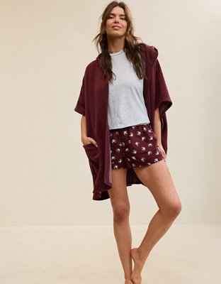 Aerie Hooded Fleece Cape - Royal Berry