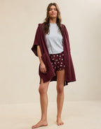 Aerie Hooded Fleece Cape - Royal Berry