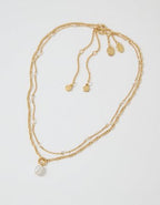 Aerie Twist Chain Pearl Necklace - Gold