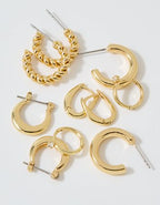Aerie Basic Hoop Earrings 5-Pack - Gold