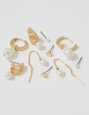 Aerie Pearl Earring 5-Pack - Gold