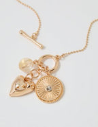 Aerie Long Charm Pendant Necklace - Gold